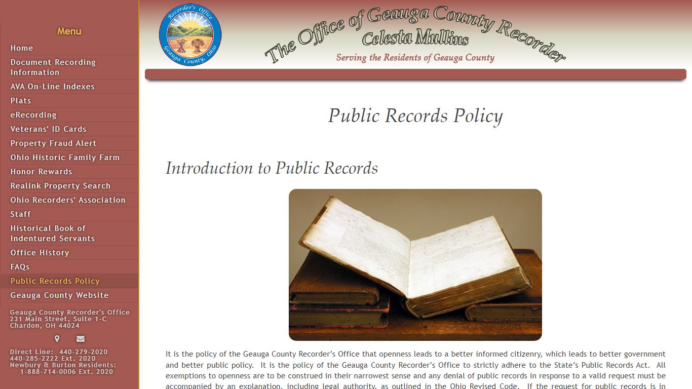 Public Records Policy - Geauga County
